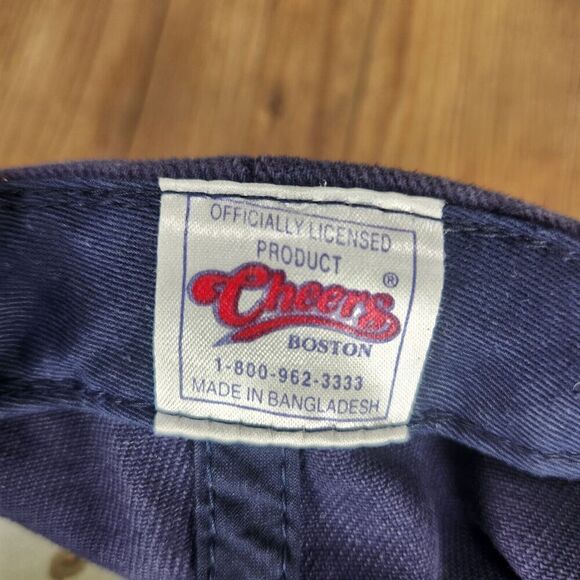 VINTAGE Cheers Boston Hat Cap Strap Back Blue Canvas TV Show Classic 90s Sitcom - Picture 10 of 10